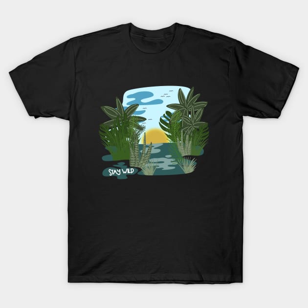 Stay wild natural habitat vector drawing T-Shirt by Arch4Design